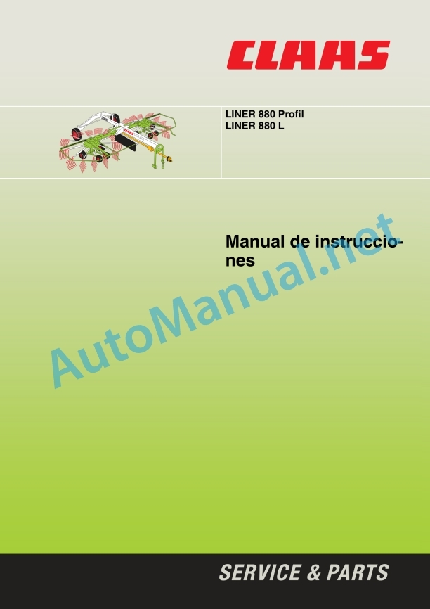 Claas Liner 880 (606) Swathers Operator Manual ES 2 Claas Liner 880 (606) Swathers Operator Manual ES - Image 2