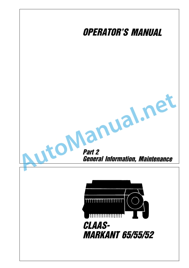 Claas Markant 55 (028) Balers Operator Manual EN 4 Claas Markant 55 (028) Balers Operator Manual EN - Image 4