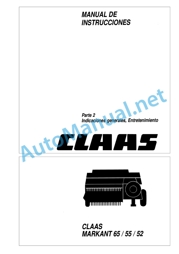 Claas Markant 65 (041) Baler Operator Manual ES 3 Claas Markant 65 (041) Baler Operator Manual ES - Image 3