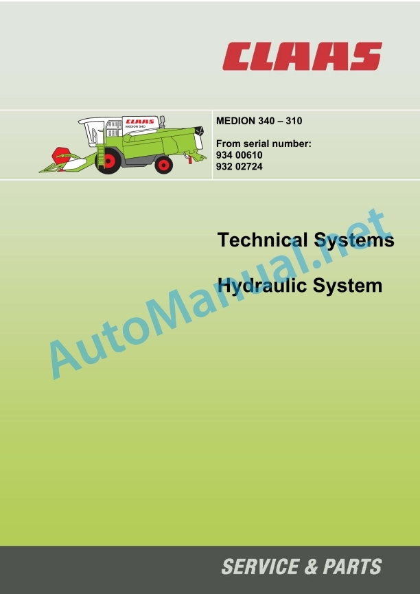Claas Medion 330-310 (932) Combines Technical System EN 2 Claas Medion 330-310 (932) Combines Technical System EN - Image 2