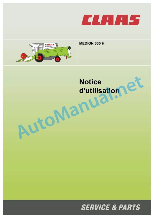 Alternative view of Claas Medion 330 H (931) Combines Operator Manual FR
