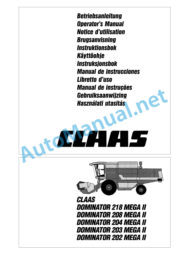 Claas Mega 204 203 (935) Combines Operator Manual EN 2 Claas Mega 204 203 (935) Combines Operator Manual EN - Image 2