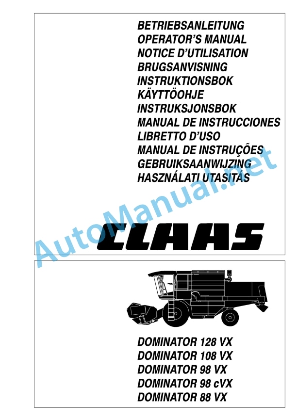 Claas Mega 218 208 (945) Combines Operator Manual EN 4 Claas Mega 218 208 (945) Combines Operator Manual EN - Image 4