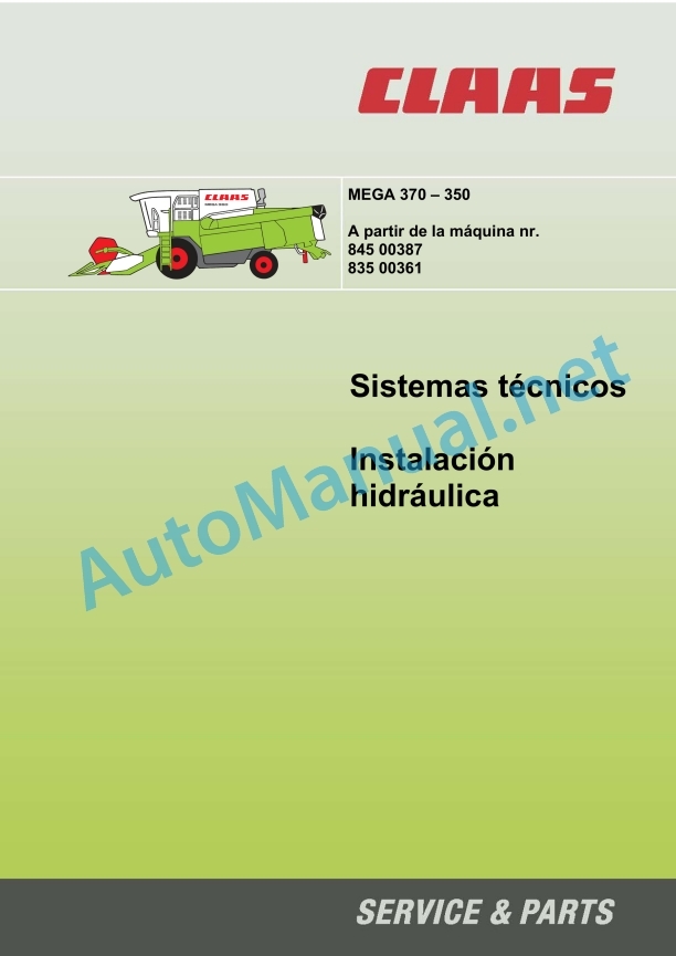 Claas Mega 350 (835) Combines Technical System ES 3 Claas Mega 350 (835) Combines Technical System ES - Image 3