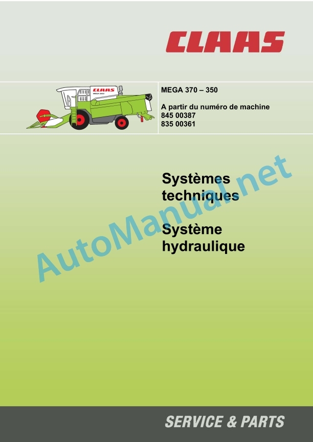 Claas Mega 350 (835) Combines Technical System FR 3 Claas Mega 350 (835) Combines Technical System FR - Image 3