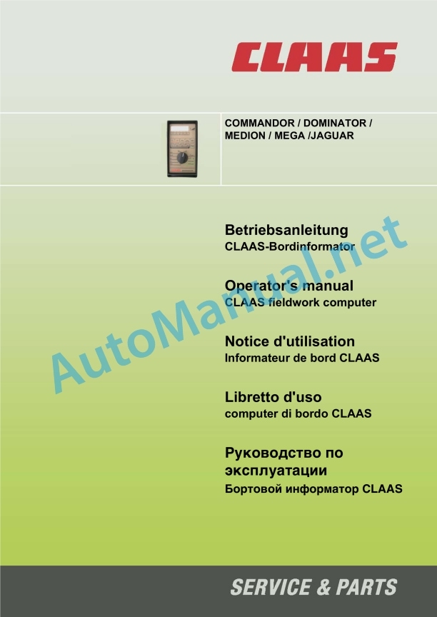 Claas Mega 350 Skd (836) Combines Operator Manual EN 2 Claas Mega 350 Skd (836) Combines Operator Manual EN - Image 2