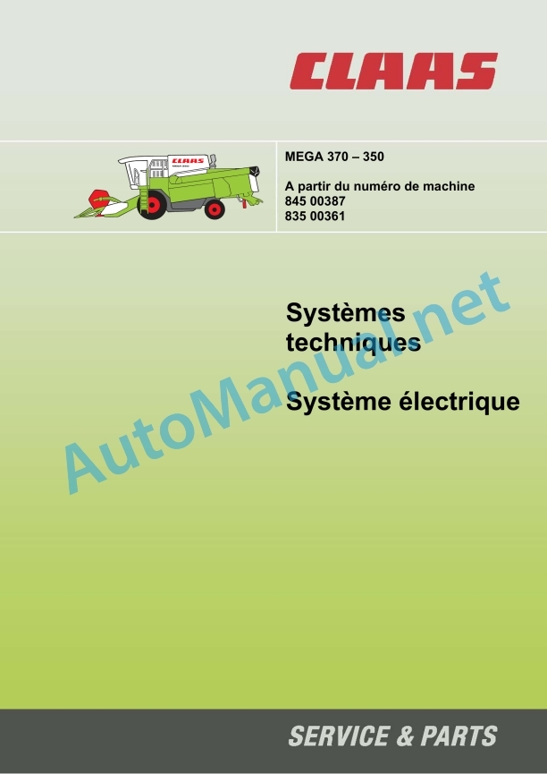 Claas Mega 370 360 (845) Combines Technical System FR 3 Claas Mega 370 360 (845) Combines Technical System FR - Image 3