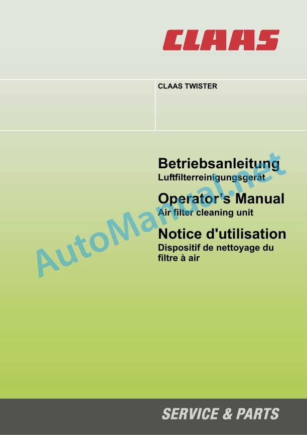Claas Miscellaneous Operator Manual EN 9 Claas Miscellaneous Operator Manual EN - Image 9