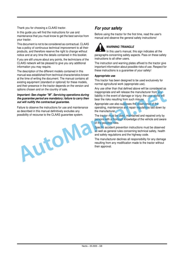 Claas Nectis 267-217 Vl 2+4Wd (A13) Tractors Operator Manual EN 4 Claas Nectis 267-217 Vl 2+4Wd (A13) Tractors Operator Manual EN - Image 4