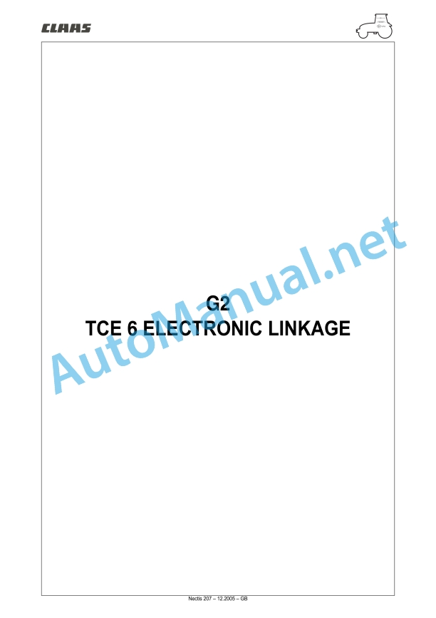 Claas Nectis Ve 237 227 217 2+4Wd (T14) Tractors Repair Manual EN 30 Claas Nectis Ve 237 227 217 2+4Wd (T14) Tractors Repair Manual EN - Image 30
