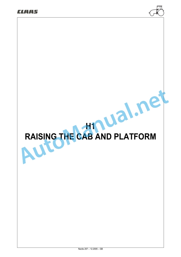 Claas Nectis Ve 237 227 217 2+4Wd (T14) Tractors Repair Manual EN 33 Claas Nectis Ve 237 227 217 2+4Wd (T14) Tractors Repair Manual EN - Image 33