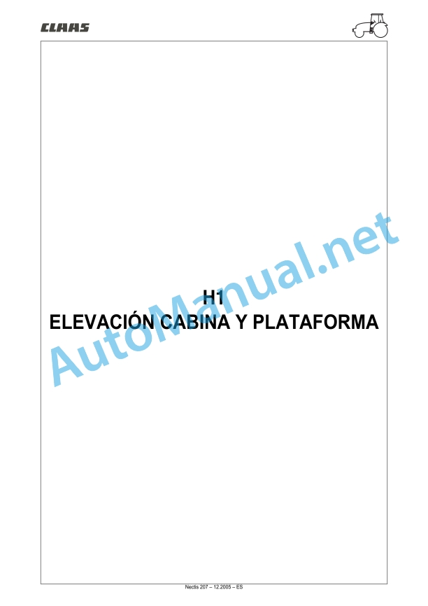 Claas Nectis Vl 267 257 237 227 217 2 (T15) Tractors Repair Manual ES 11 Claas Nectis Vl 267 257 237 227 217 2 (T15) Tractors Repair Manual ES - Image 11
