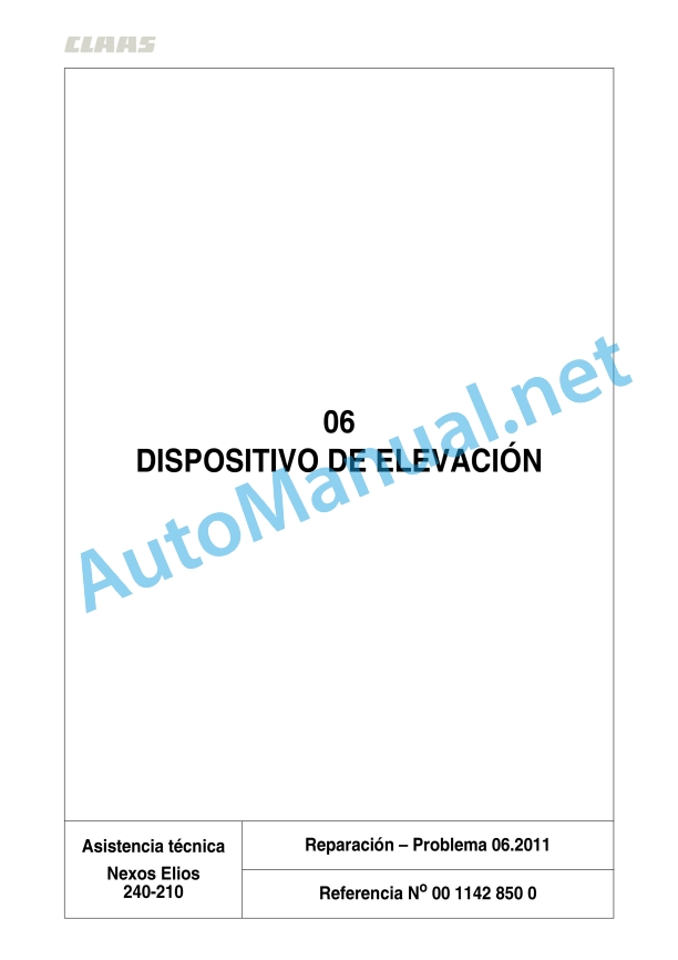 Claas Nexos 230-220 Fb (A29) Tractors Repair Manual ES 10 Claas Nexos 230-220 Fb (A29) Tractors Repair Manual ES - Image 10