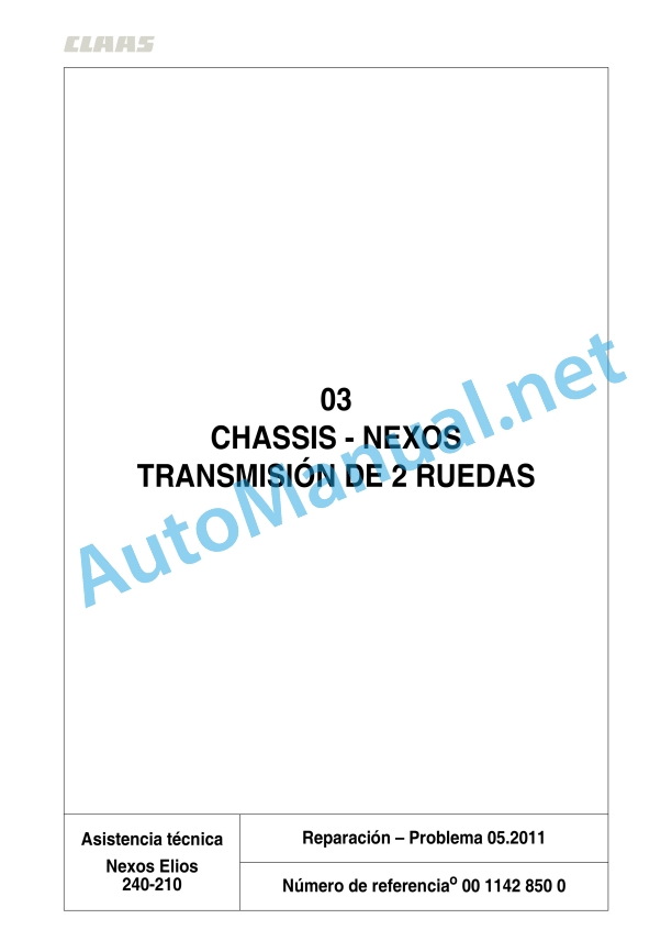 Claas Nexos 230-220 Fb (A29) Tractors Repair Manual ES 14 Claas Nexos 230-220 Fb (A29) Tractors Repair Manual ES - Image 14
