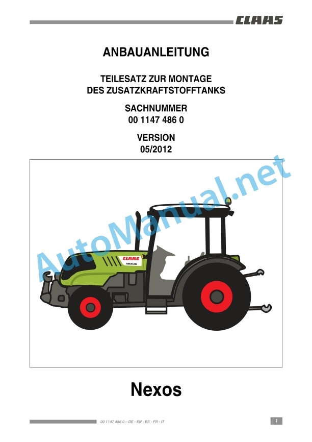 Claas Nexos F 240-210 (A27) Tractors Assembly Instruction EN 7 Claas Nexos F 240-210 (A27) Tractors Assembly Instruction EN - Image 7