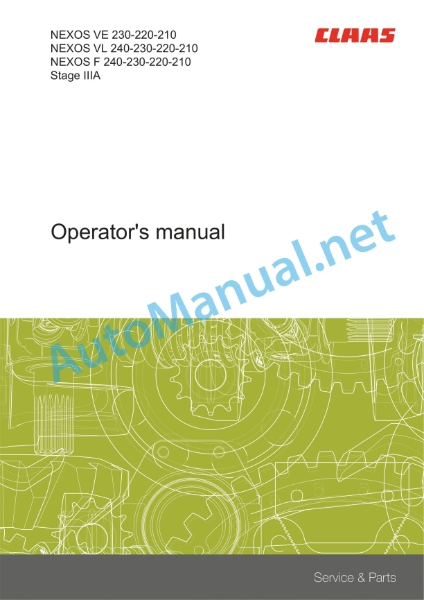 Claas Nexos Ve 230-210 (A25) Tractors Operator Manual EN 5 Claas Nexos Ve 230-210 (A25) Tractors Operator Manual EN - Image 5