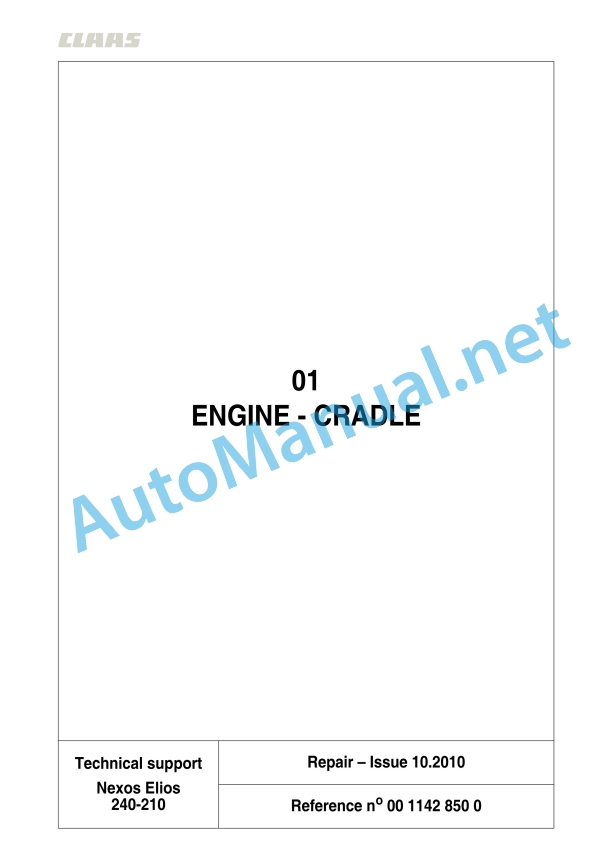 Claas Nexos Vl 240-210 (A26) Tractors Repair Manual EN 11 Claas Nexos Vl 240-210 (A26) Tractors Repair Manual EN - Image 11
