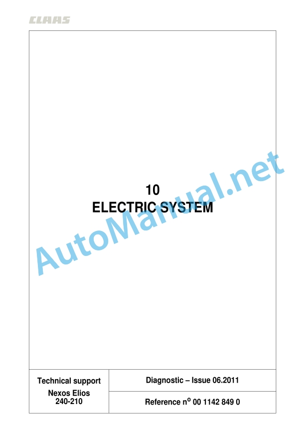 Claas Nexos Vl 240-210 (A26) Tractors Repair Manual EN 8 Claas Nexos Vl 240-210 (A26) Tractors Repair Manual EN - Image 8
