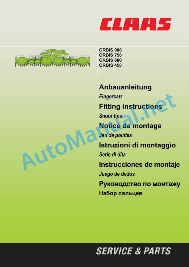 Claas Orbis 450 (657) Forage Harvesters Assembly Instruction EN 14 Claas Orbis 450 (657) Forage Harvesters Assembly Instruction EN - Image 14