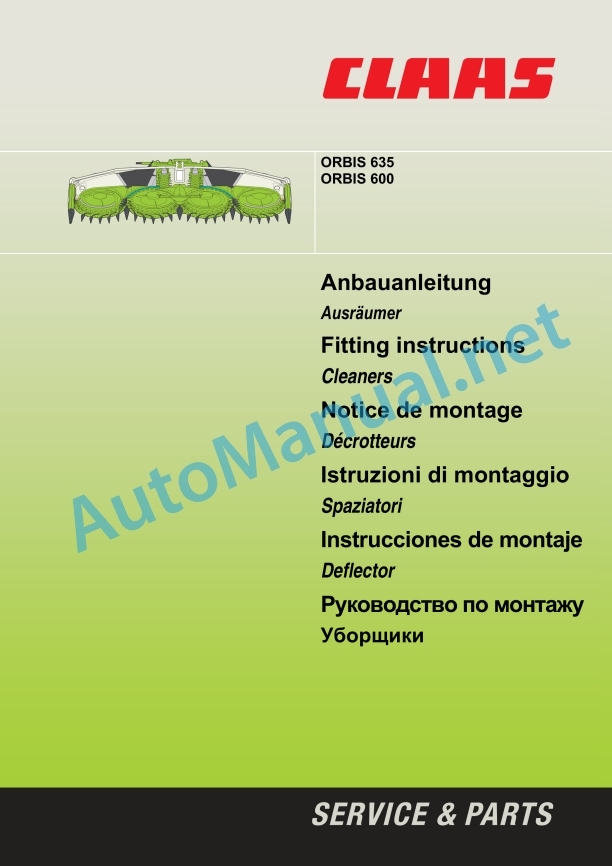Claas Orbis 600 (658) Forage Harvesters Assembly Instruction EN 9 Claas Orbis 600 (658) Forage Harvesters Assembly Instruction EN - Image 9