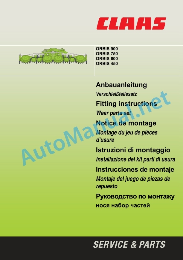 Claas Orbis 900 (992) Forage Harvesters Assembly Instruction EN 8 Claas Orbis 900 (992) Forage Harvesters Assembly Instruction EN - Image 8