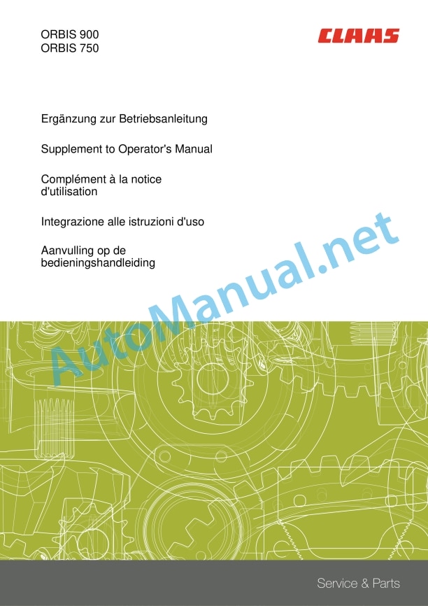 Claas Orbis 900 (992) Forage Harvesters Operator Manual EN 10 Claas Orbis 900 (992) Forage Harvesters Operator Manual EN - Image 10