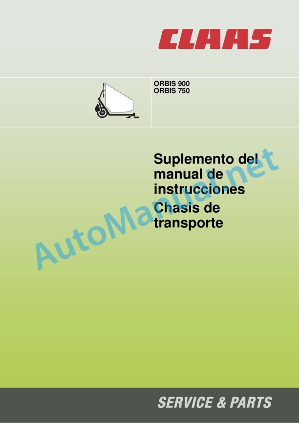 Claas Orbis 900 (I53) Forage Harvesters Operator Manual ES 3 Claas Orbis 900 (I53) Forage Harvesters Operator Manual ES - Image 3