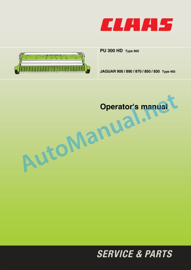Claas Pick Up 300 (905) Forage Harvesters Operator Manual EN 2 Claas Pick Up 300 (905) Forage Harvesters Operator Manual EN - Image 2