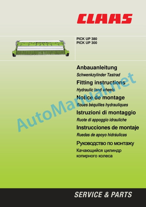 Claas Pick Up 300 (I30) Forage Harvesters Assembly Instruction EN 9 Claas Pick Up 300 (I30) Forage Harvesters Assembly Instruction EN - Image 9