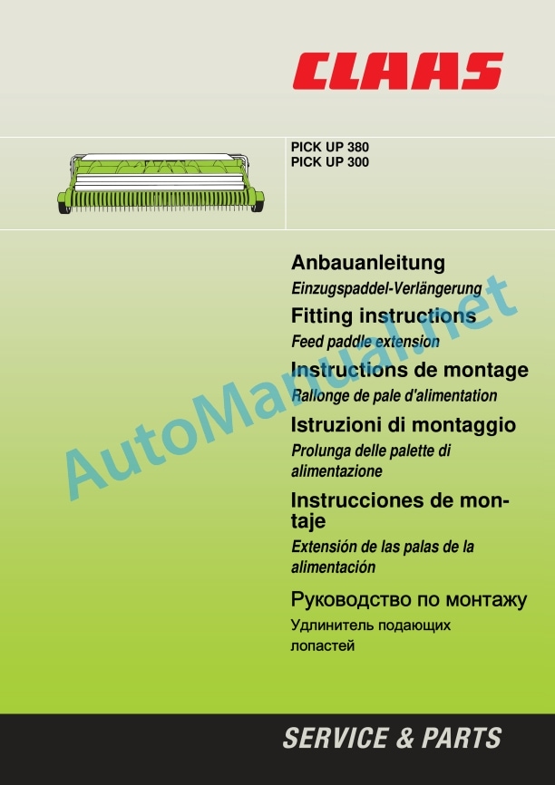 Claas Pick Up 380-300 (I35) Forage Harvesters Assembly Instruction EN 5 Claas Pick Up 380-300 (I35) Forage Harvesters Assembly Instruction EN - Image 5
