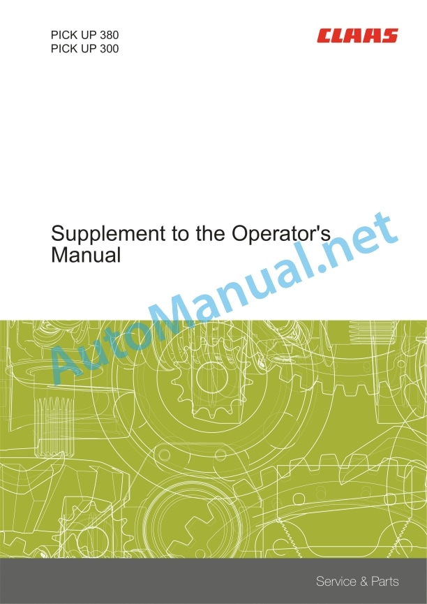 Claas Pick Up 380-300 Profi (I36) Forage Harvesters Operator Manual EN 5 Claas Pick Up 380-300 Profi (I36) Forage Harvesters Operator Manual EN - Image 5