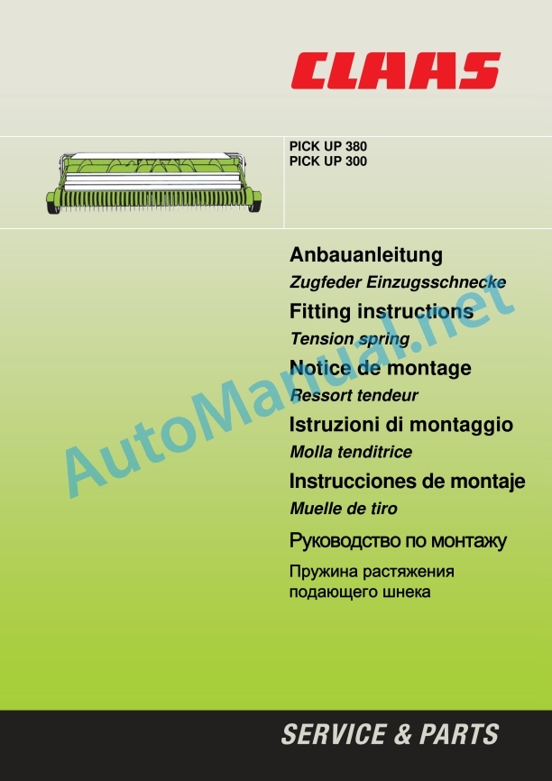 Claas Pu 380 Hd Pro (906) Forage Harvesters Assembly Instruction EN 9 Claas Pu 380 Hd Pro (906) Forage Harvesters Assembly Instruction EN - Image 9