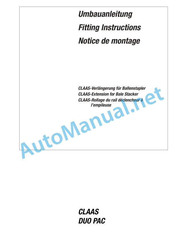 Claas Quadrant 1150 Rc (045) Balers Assembly Instruction EN 4 Claas Quadrant 1150 Rc (045) Balers Assembly Instruction EN - Image 4