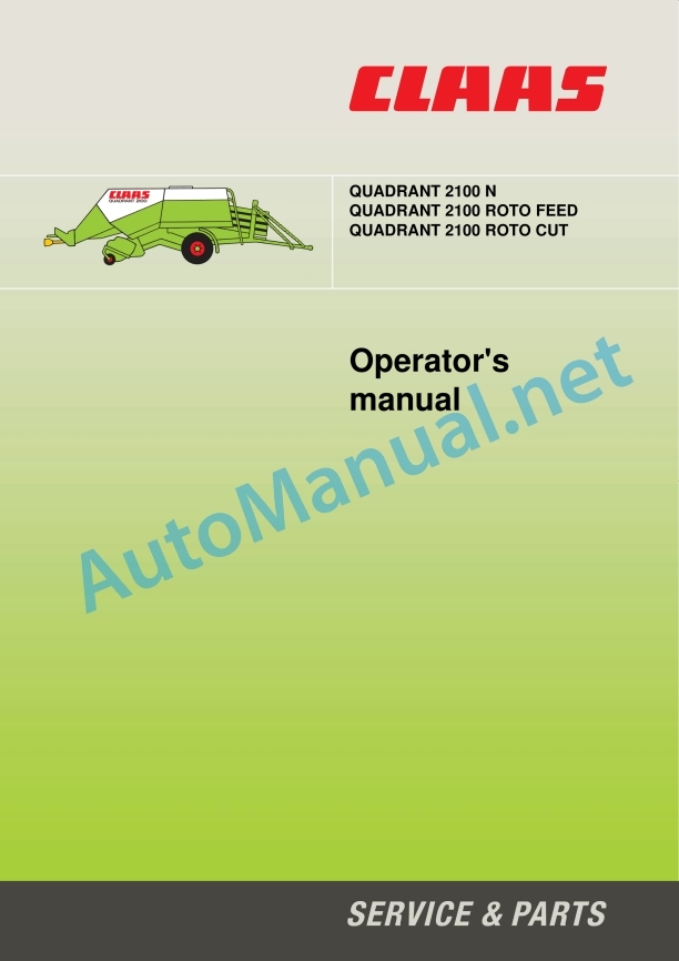 Claas Quadrant 2100 (742) Balers Operator Manual EN 2 Claas Quadrant 2100 (742) Balers Operator Manual EN - Image 2