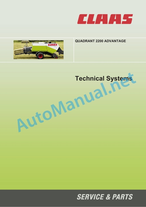 Claas Quadrant 2200 Advantage (756) Balers Technical System EN 2 Claas Quadrant 2200 Advantage (756) Balers Technical System EN - Image 2