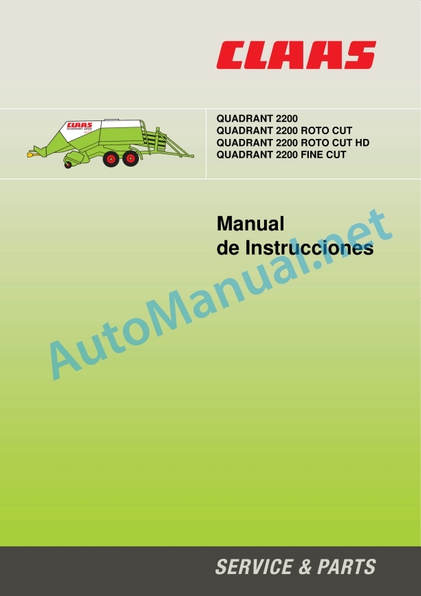 Claas Quadrant 2200 Rc (735) Baler Operator Manual ES 2 Claas Quadrant 2200 Rc (735) Baler Operator Manual ES - Image 2