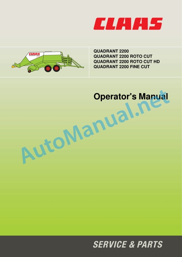 Claas Quadrant 2200 Rc (735) Balers Operator Manual EN 2 Claas Quadrant 2200 Rc (735) Balers Operator Manual EN - Image 2