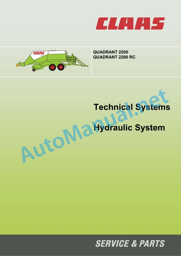 Claas Quadrant 2200 Rc (735) Balers Technical System EN 2 Claas Quadrant 2200 Rc (735) Balers Technical System EN - Image 2