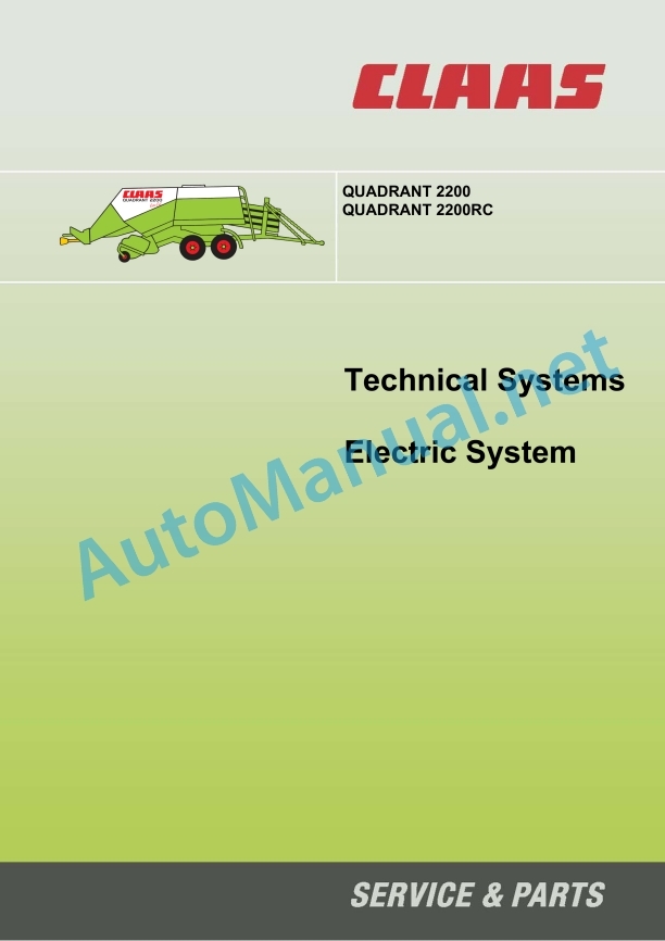 Claas Quadrant 2200 Rc (735) Balers Technical System EN 3 Claas Quadrant 2200 Rc (735) Balers Technical System EN - Image 3