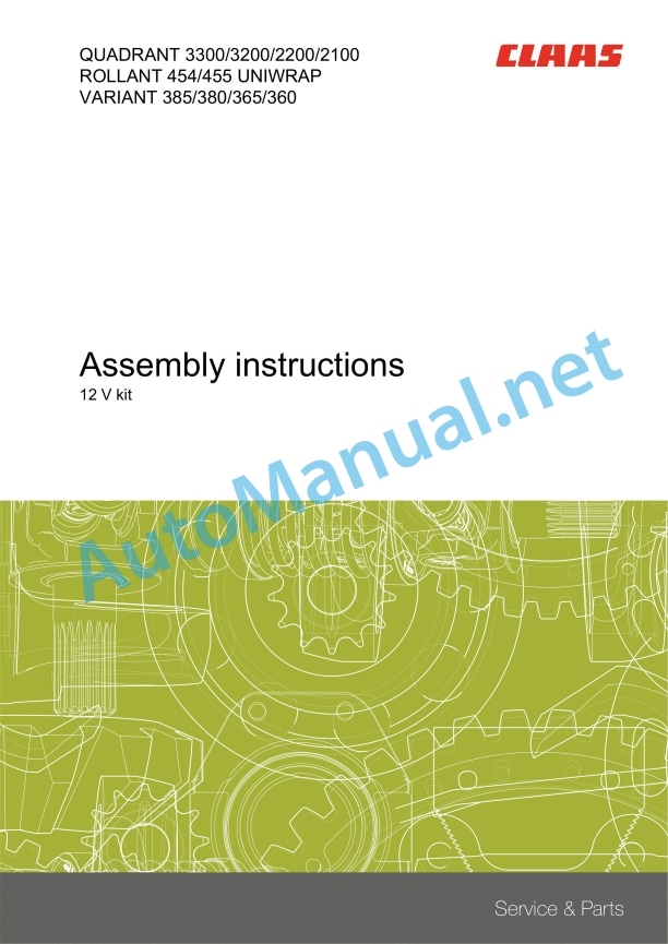Claas Quadrant 3300 Rc Rf (757) Balers Assembly Instruction EN 8 Claas Quadrant 3300 Rc Rf (757) Balers Assembly Instruction EN - Image 8