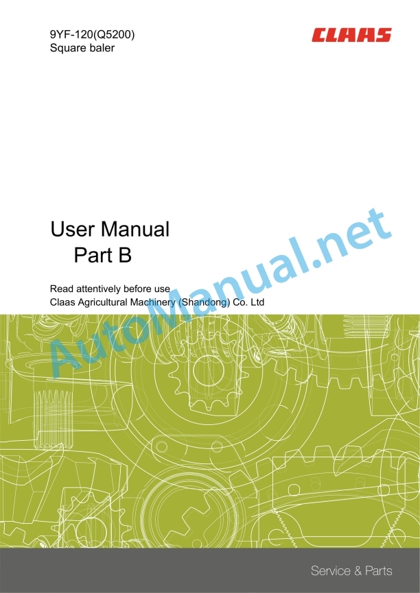 Claas Quadrant 5200 (J31) Balers Operator Manual EN 10 Claas Quadrant 5200 (J31) Balers Operator Manual EN - Image 10