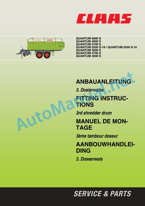 Claas Quantum 5500 S S16 S18 4500 S (614) Loader Wagons Assembly Instruction EN 6 Claas Quantum 5500 S S16 S18 4500 S (614) Loader Wagons Assembly Instruction EN - Image 6