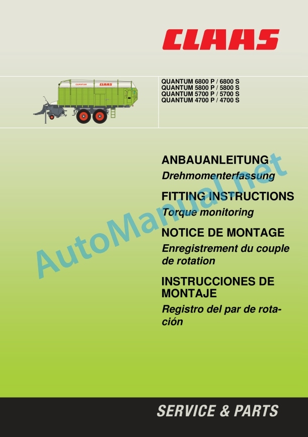 Claas Quantum 5500 S S16 S18 4500 S (614) Loader Wagons Assembly Instruction EN 8 Claas Quantum 5500 S S16 S18 4500 S (614) Loader Wagons Assembly Instruction EN - Image 8