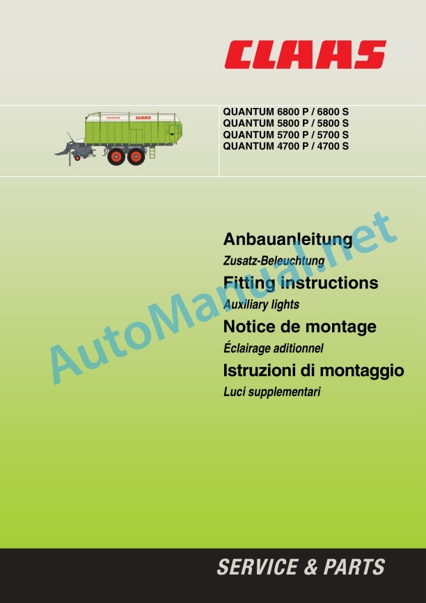 Claas Quantum 5500 S S16 S18 4500 S (614) Loader Wagons Assembly Instruction EN 9 Claas Quantum 5500 S S16 S18 4500 S (614) Loader Wagons Assembly Instruction EN - Image 9