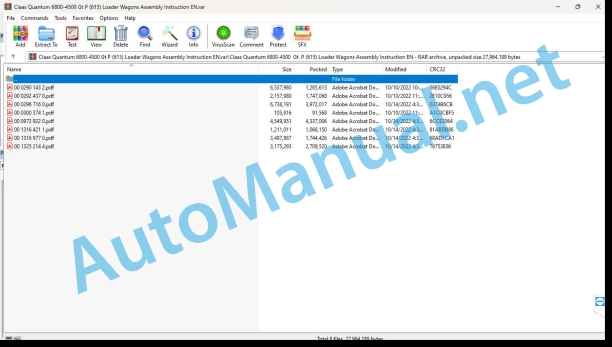 Claas Quantum 6800-4500 Gt P (615) Loader Wagons Assembly Instruction EN