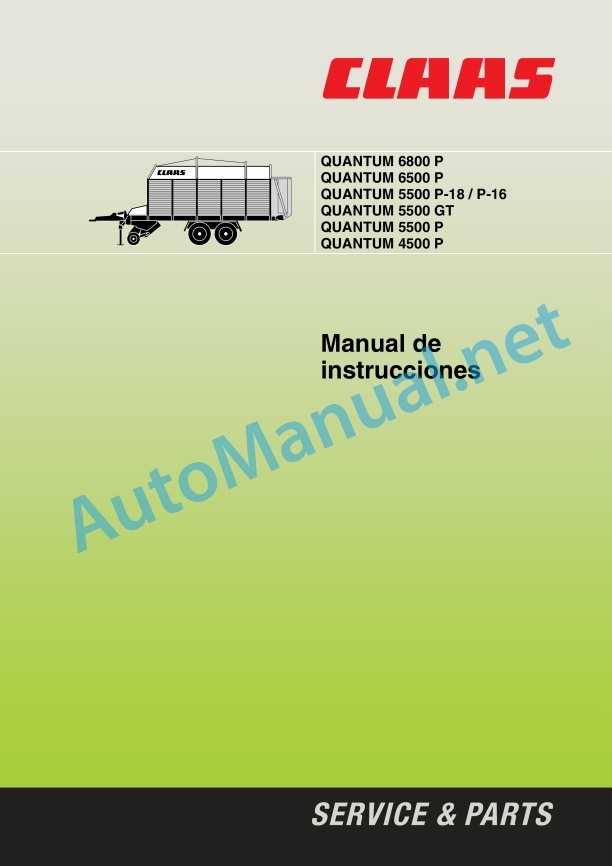 Claas Quantum 6800-4500 Gt P (615) Loader Wagons Operator Manual ES 2 Claas Quantum 6800-4500 Gt P (615) Loader Wagons Operator Manual ES - Image 2