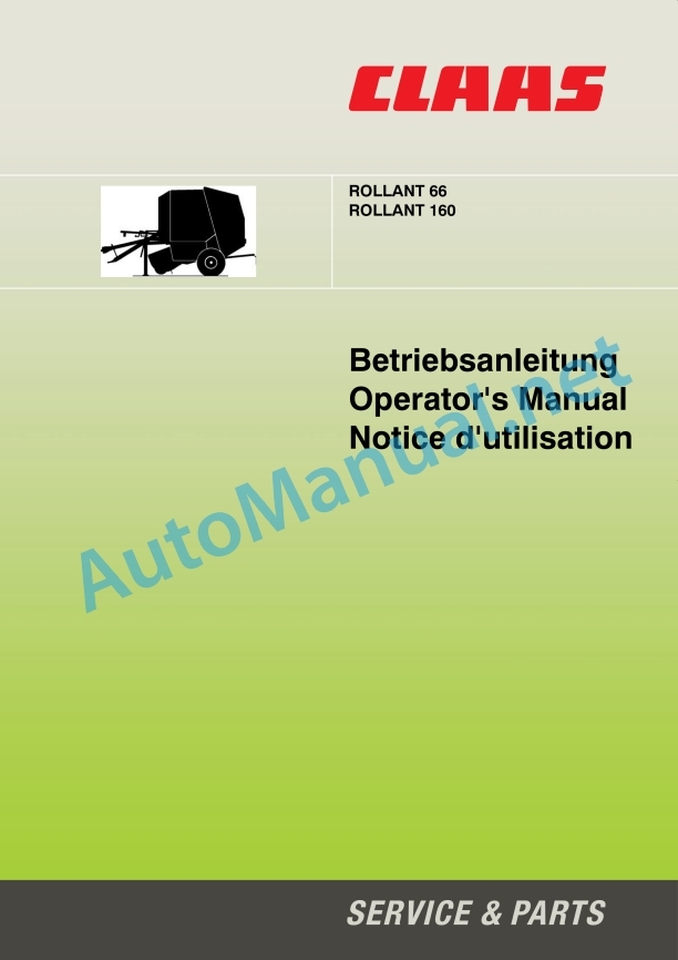 Claas Rollant 160 66 (008) Balers Operator Manual EN 2 Claas Rollant 160 66 (008) Balers Operator Manual EN - Image 2