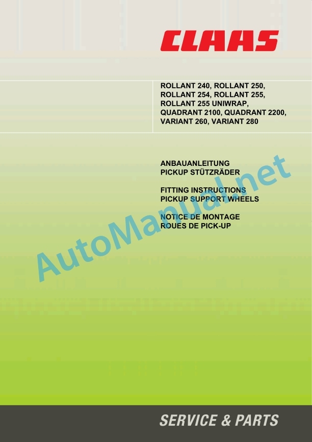 Claas Rollant 240 (749) Balers Assembly Instruction EN 4 Claas Rollant 240 (749) Balers Assembly Instruction EN - Image 4