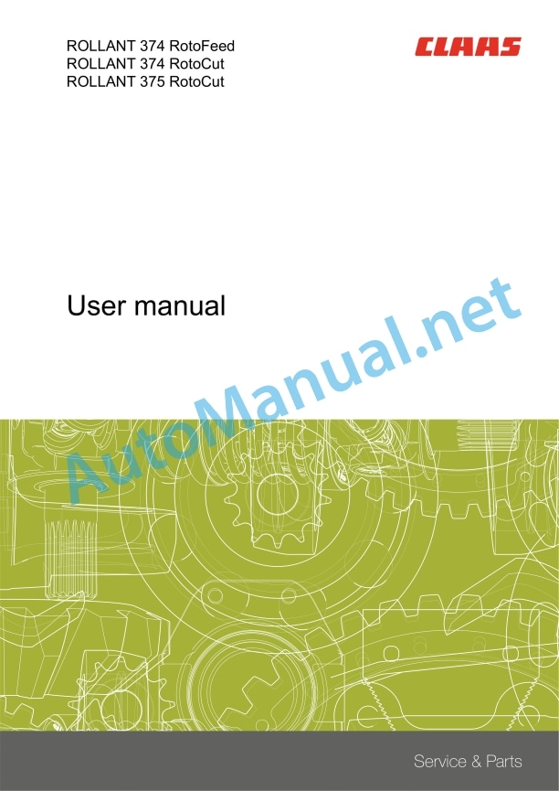 Claas Rollant 374 354 Rc Pu 1,85 (763) Balers Operator Manual EN 4 Claas Rollant 374 354 Rc Pu 1,85 (763) Balers Operator Manual EN - Image 4