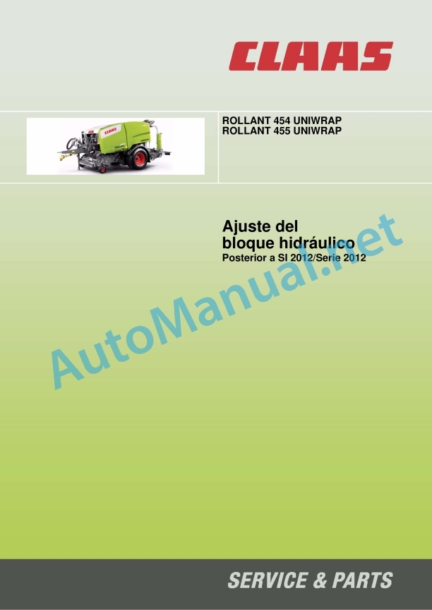 Claas Rollant 455 Uniwrap (750) Baler Operator Manual ES 9 Claas Rollant 455 Uniwrap (750) Baler Operator Manual ES - Image 9